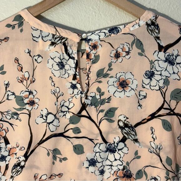 Lucky Brand Floral Blouse in Peach and Blue - Picture 5 of 7
